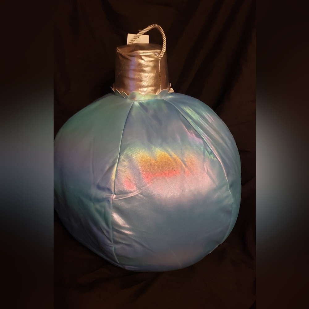 Large Jumbo Christmas Ball pillow metallic purple blue new with tags